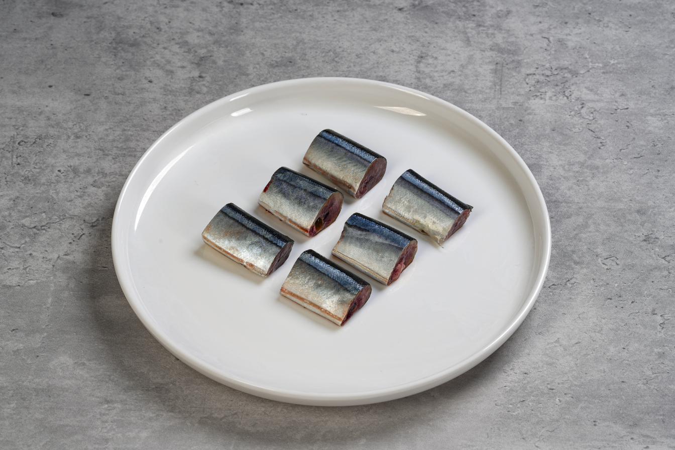 Saury Steak — cross-cut Pacific saury portions, IQF
